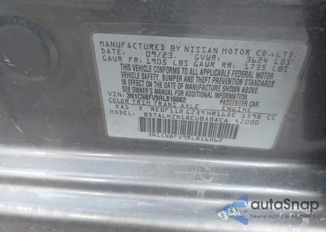 2024 Nissan Versa 1.6 Sr from USA, damaged, VIN 3N1CN8FV9RL816062
